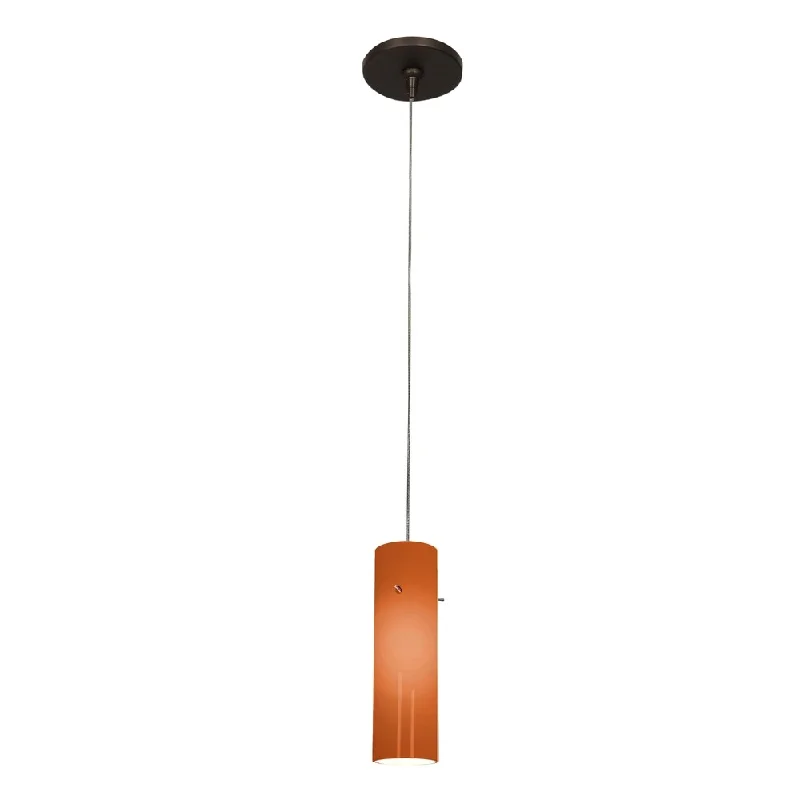 Access Lighting Zeta Low Voltage Anari Silk Bronze Pendant with Canopy, Amber