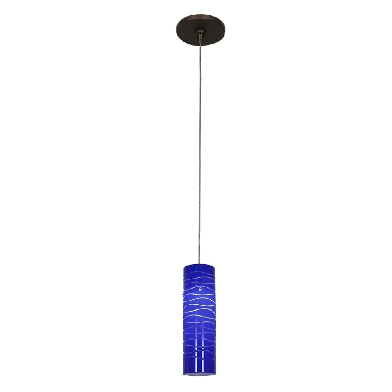 Access Lighting Zeta Low Voltage Anari Silk Bronze Pendant with Canopy, Blue Line