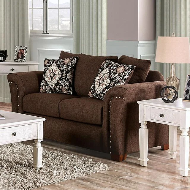 BELSIZE Loveseat, Chocolate/Tan