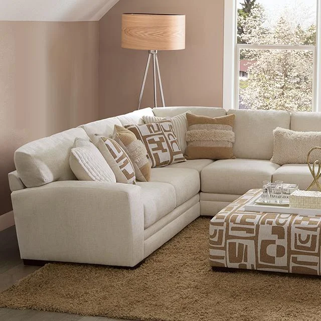 CARLETON Sectional, Ivory/Tan