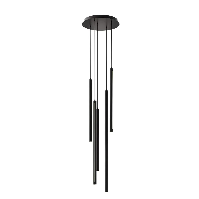 DALS Lighting 5 Light Round CCT LED Duo-Light Cylinder Pendant Cluster