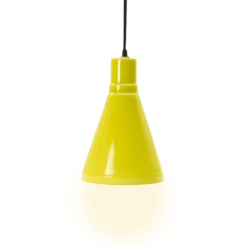 Fangio Lighting's m.r.8795LIME 13 in. Retro Ceramic Pendant in a Lime