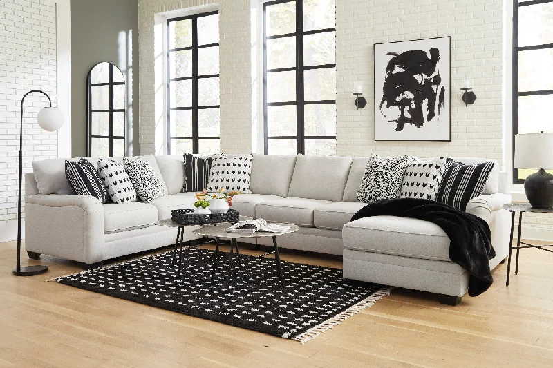 Huntsworth Dove Gray 5-Piece RAF Chaise Sectional