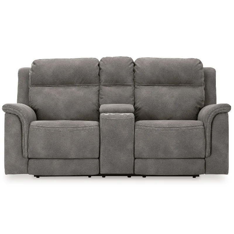 Next-gen Durapella Power Recliner Loveseat with Console and adjustable Headrest