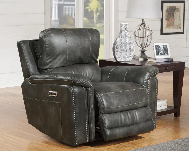 Parker House Belize Recliner PWR w/ USB & PWR Headrest in Ash