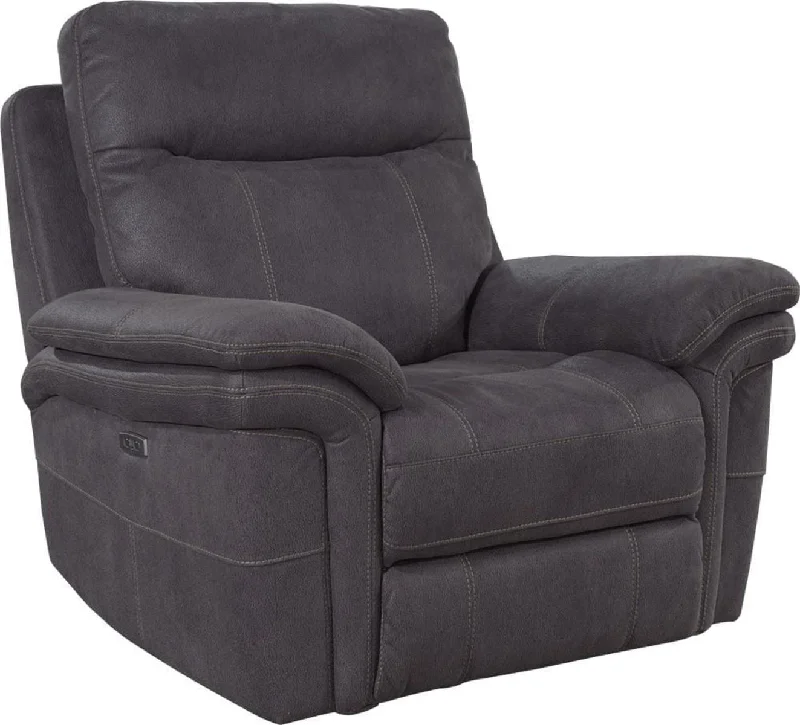 Parker House Mason Recliner Power with USB Charging Port and Power Hradrest in Charcoal