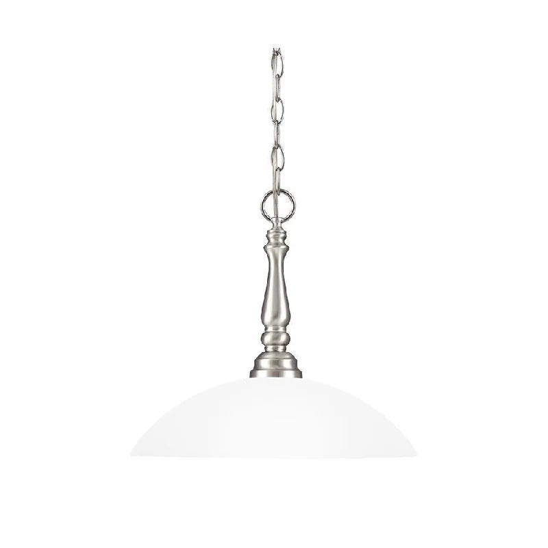 Sea Gull Lighting 6512401-962 Northbrook Bowl Pendant 1-Light Nickel