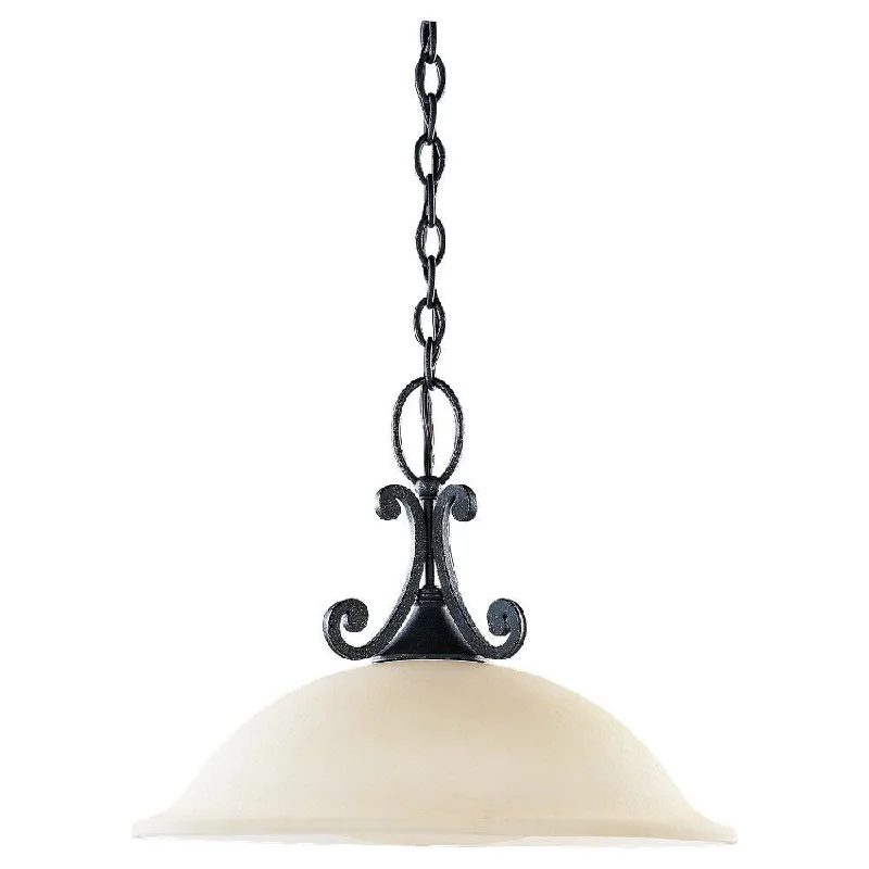 Sea Gull Lighting 65190-07 1-Light Serenity Pendant Light, Weathered Iron