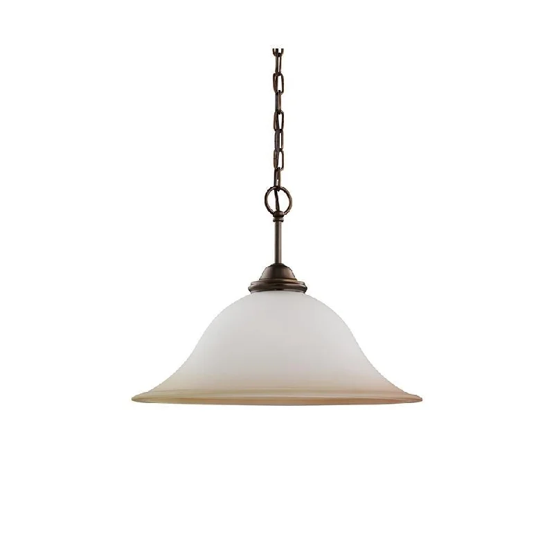 Sea Gull Lighting 65360-829 Rialto 1-Light Pendant Glass Shade Russet Bronze