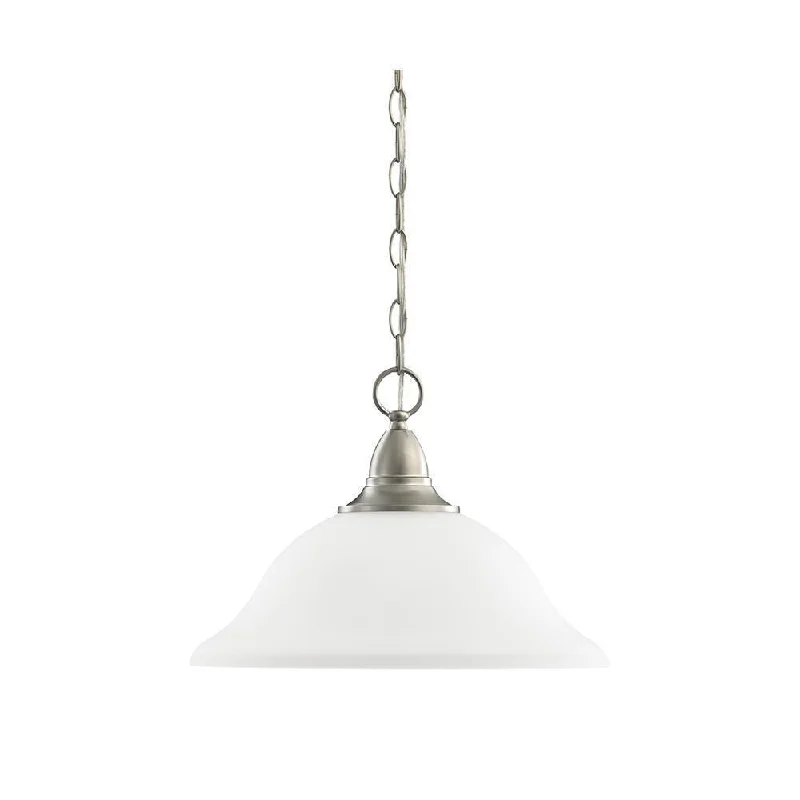 Sea Gull Lighting 65575-962 1-Light Pendant Brushed Nickel Finish