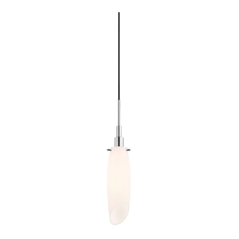 Sonneman Lighting Candela 1-light Polished Chrome Cut Tulip Pendant, White Shade