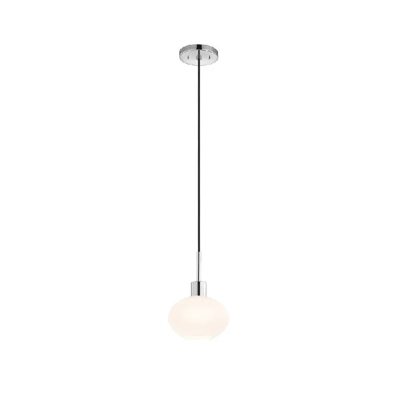 Sonneman Lighting Glass Pendants - Polished Chrome Demi Oval Pendant