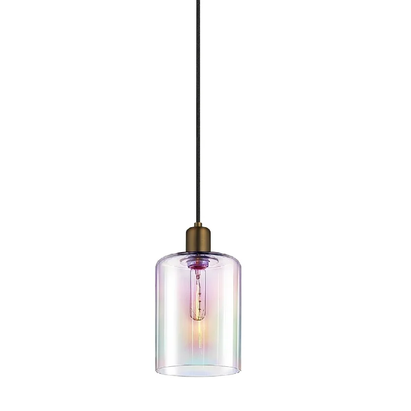 Sonneman Lighting Retro Brass and Dichroic Cloche Short Pendant