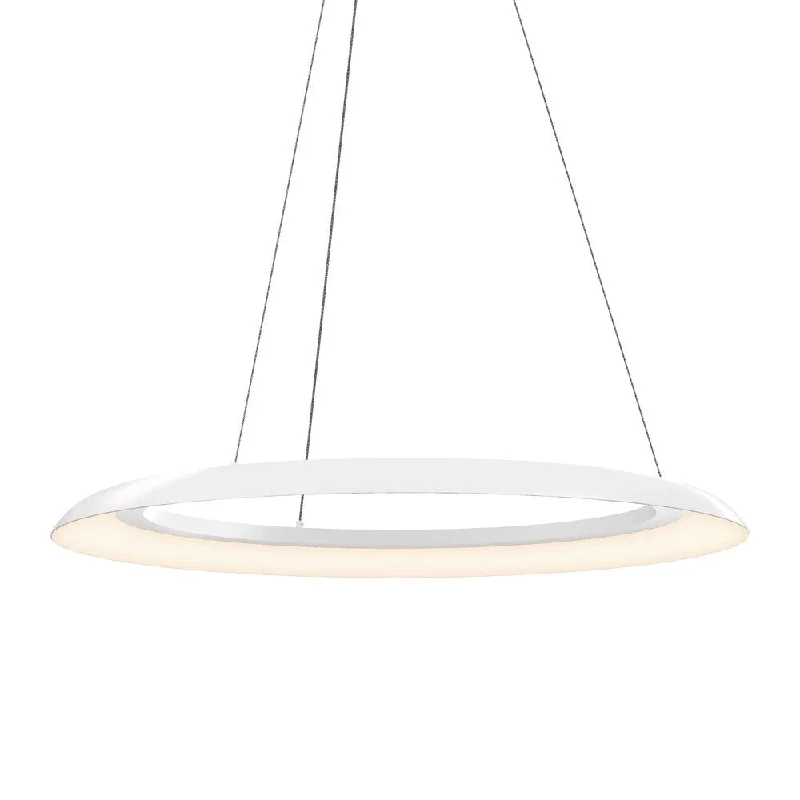 Sonneman Lighting Torus? Satin White 32-inch Pendant, Satin White Shade