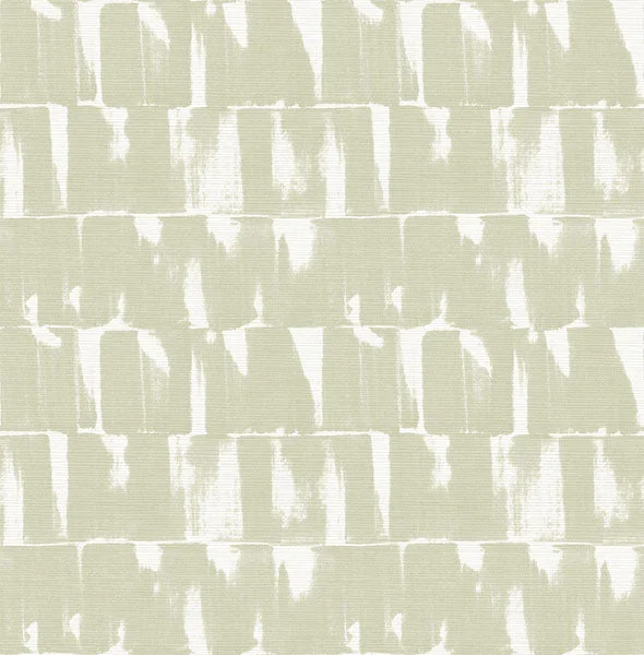 Bancroft Sage Artistic Stripe Wallpaper