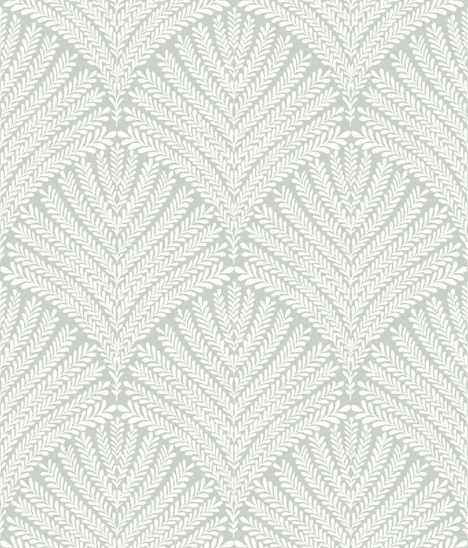 Beachcomber Wallpaper in Green/White from the Mediterranean Collection