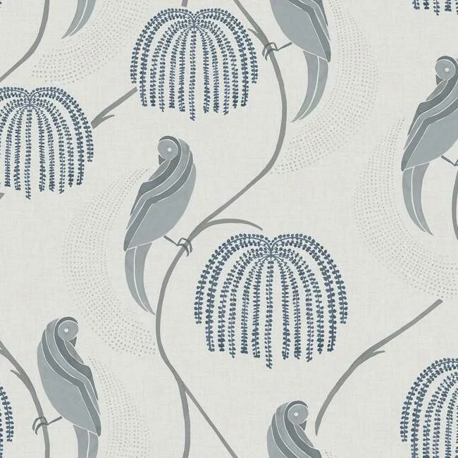 Blaise Wallpaper in Blue/Grey from the Lemieux Et Cie Collection