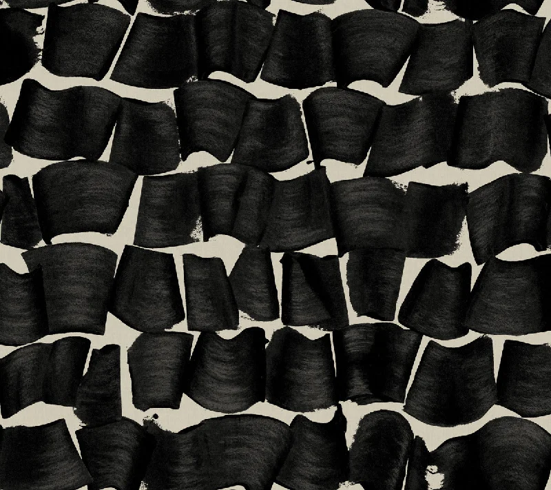 Brushed Ink Wallpaper in Black