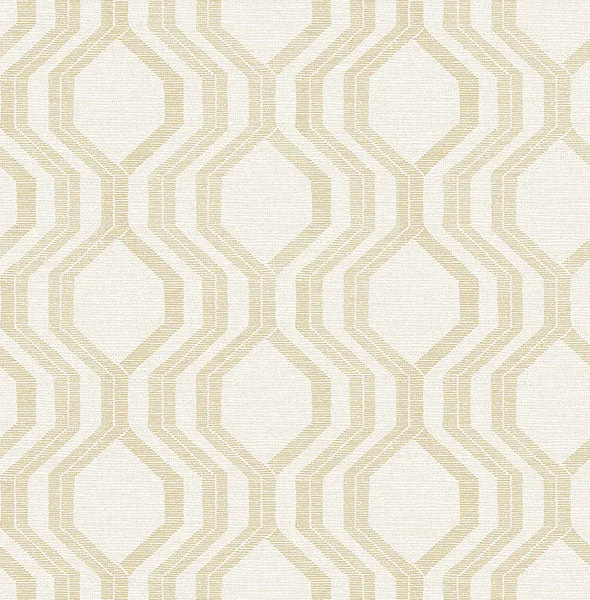 Burton Gold Modern Ogee Wallpaper