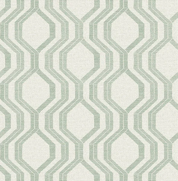 Burton Green Modern Ogee Wallpaper