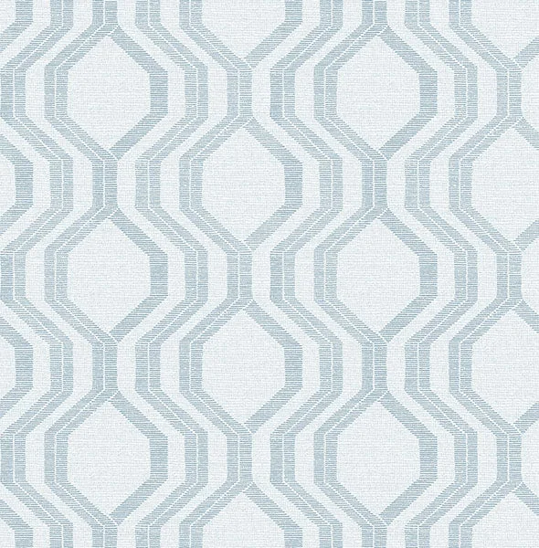 Burton Light Blue Modern Ogee Wallpaper