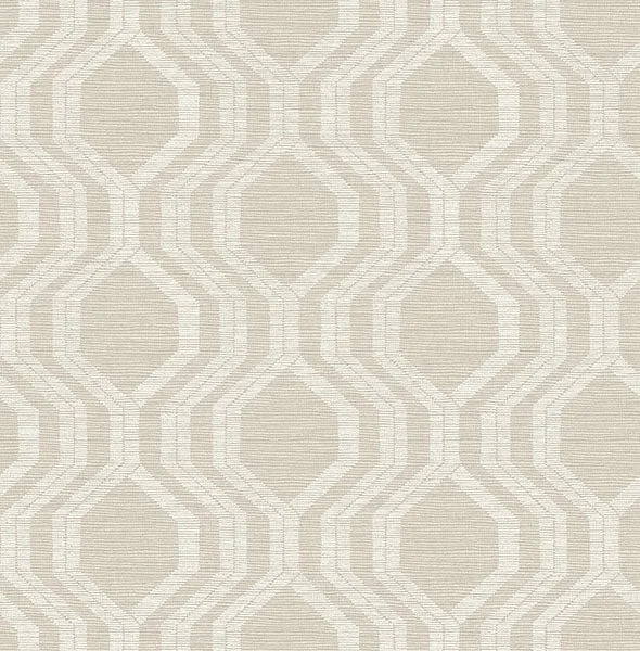 Burton Neutral Modern Ogee Wallpaper