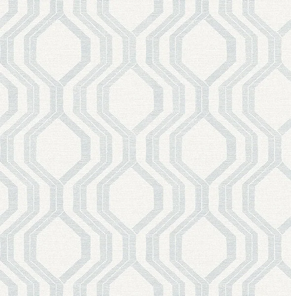 Burton Silver Modern Ogee Wallpaper