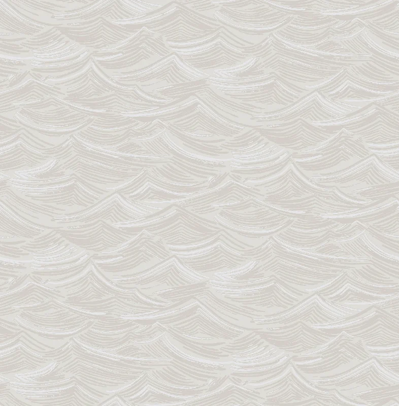 Calm Seas Wallpaper in Grey and White from the Day Dreamers Collection