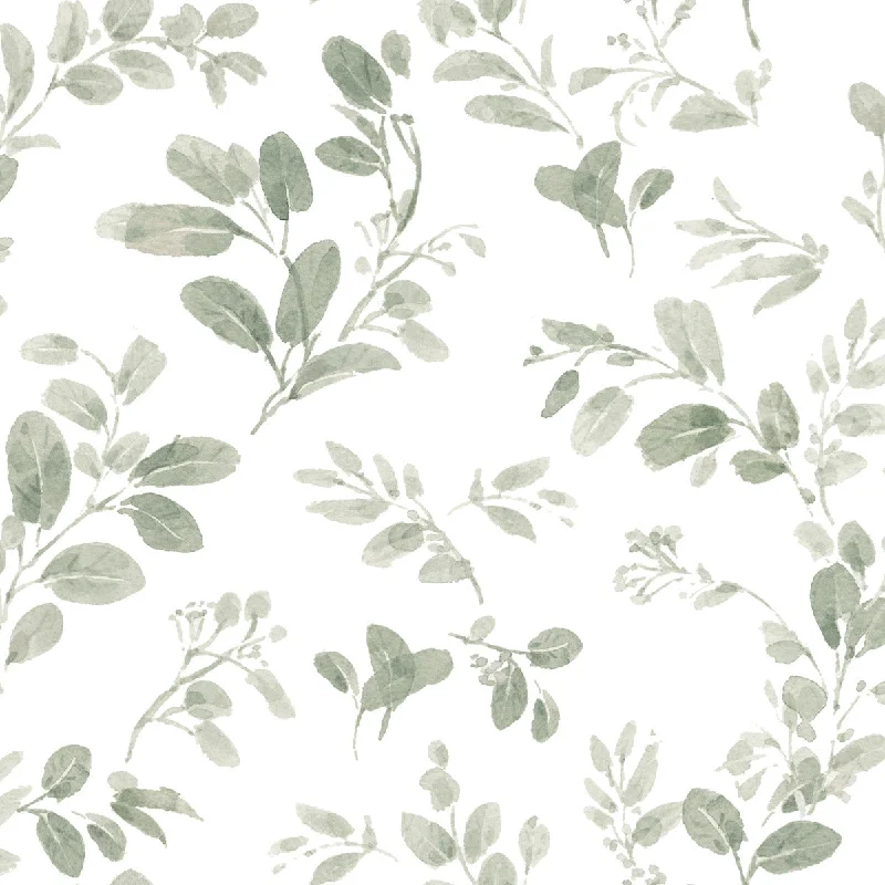 Dancing Leaves Peel & Stick Wallpaper in Green