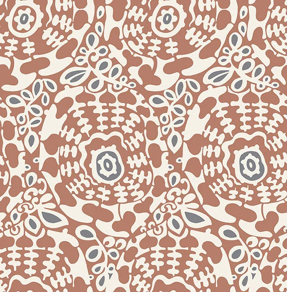 Divine Rust Abstract Medallion Wallpaper