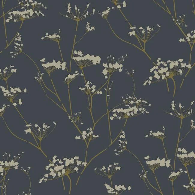 Enchanted Wallpaper in Blue from the Botanical Dreams Collection