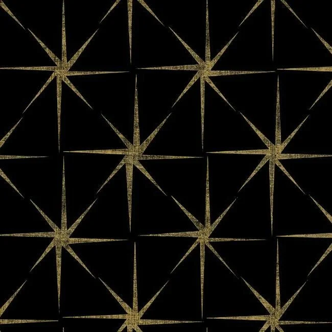 Evening Star Wallpaper in Black from the Grandmillennial Collection