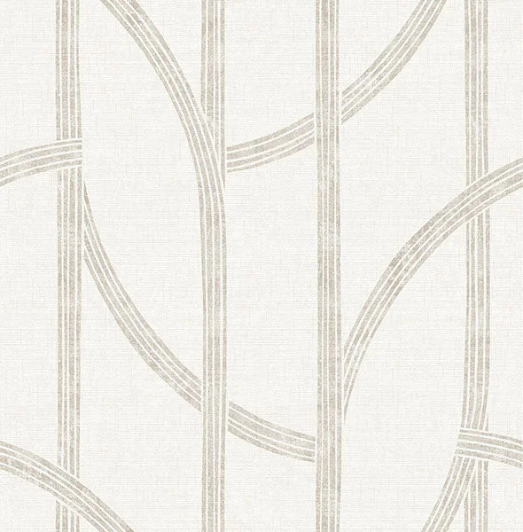 Harlow Champagne Curved Contours Wallpaper