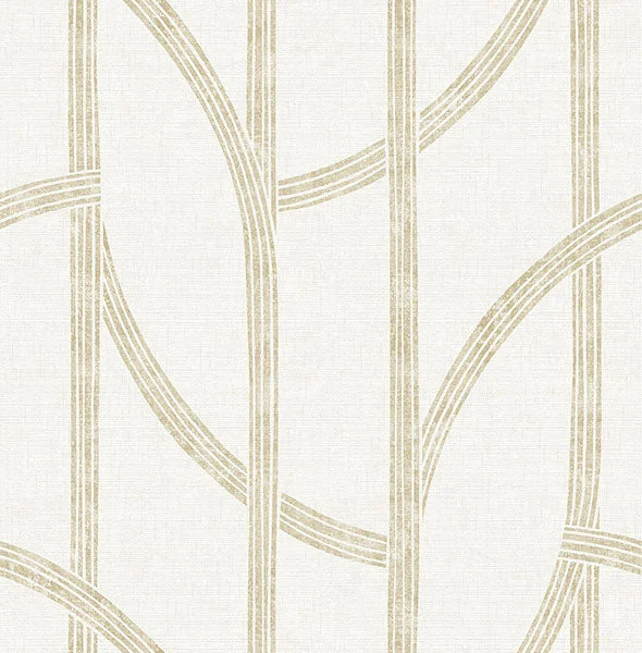 Harlow Gold Curved Contours Wallpaper