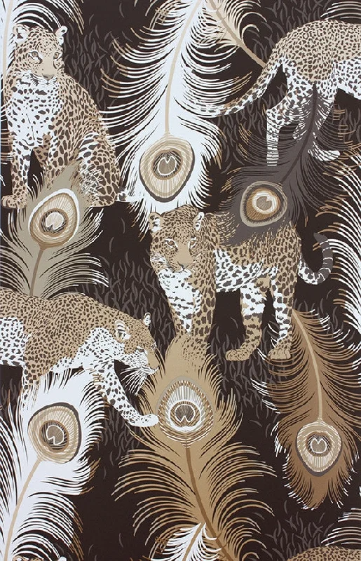 Leopardo Wallpaper in Black and Metallic by Matthew Williamson for Osborne & Little