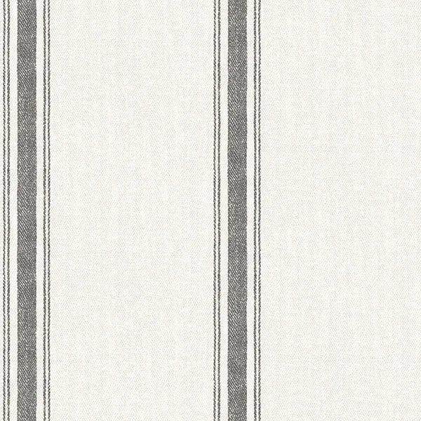 Linette Black Fabric Stripe Wallpaper from the Delphine Collection