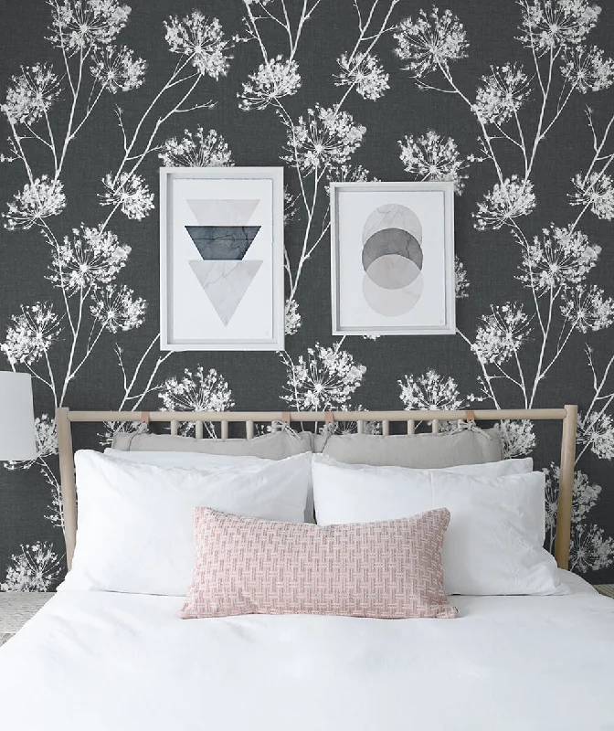 One O'Clocks Peel-and-Stick Wallpaper in Charcoal