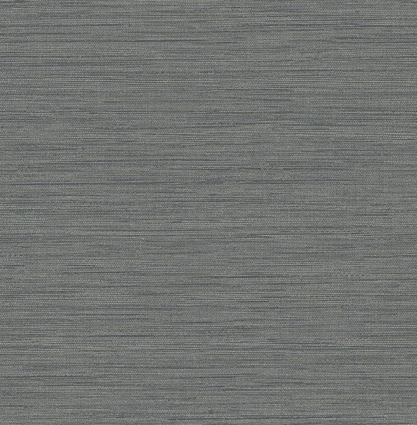 Sheehan Black Faux Grasscloth Wallpaper