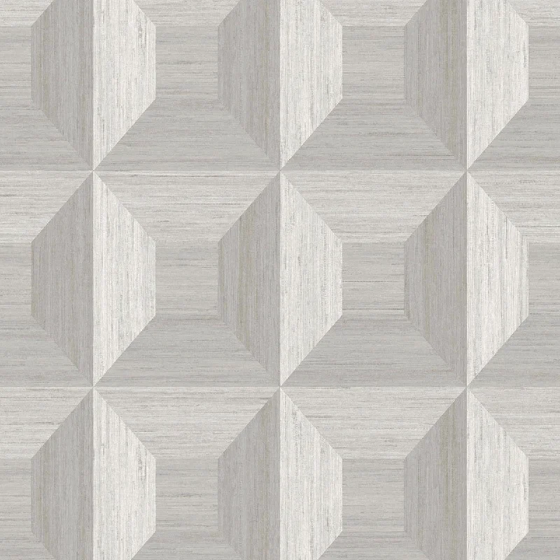 Squared Away Geometric Wallpaper in Birch from the More Textures Collection