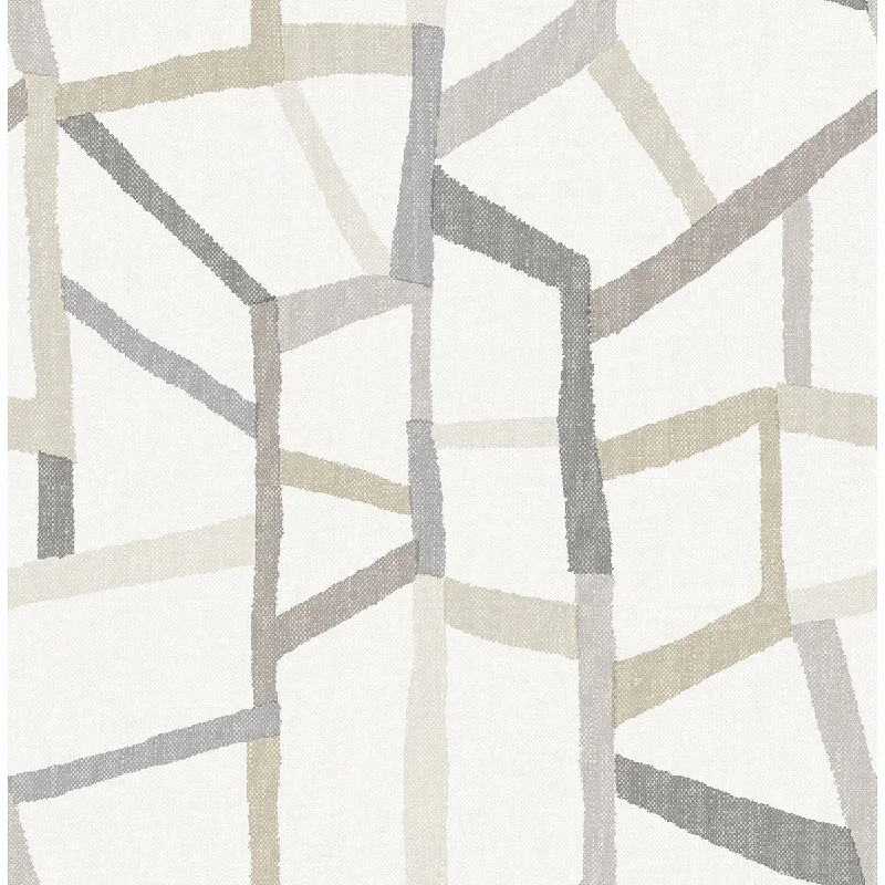 Tate Geometric Linen Wallpaper in Grey from the Bluebell Collection