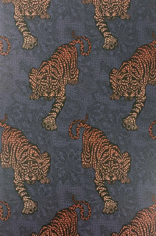 Tyger Tyger Wallpaper in Dark Violet and Rose by Matthew Williamson for Osborne & Little