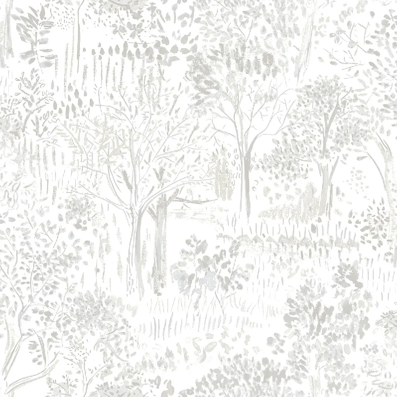 Walden Grey Forest Wallpaper from the Thoreau Collection