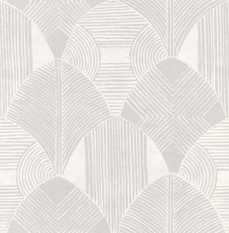 Westport Geometric Wallpaper in Dove from the Scott Living Collection