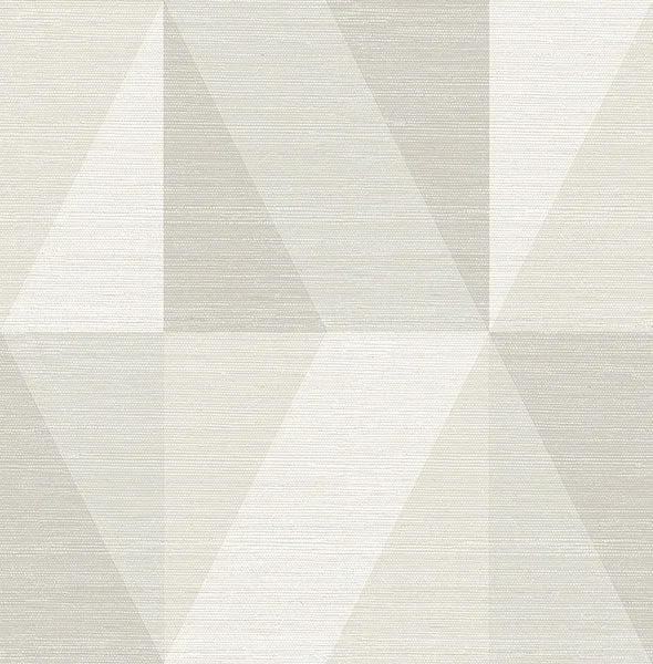 Winslow Bone Geometric Faux Grasscloth Wallpaper