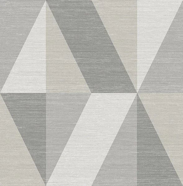 Winslow Stone Geometric Faux Grasscloth Wallpaper