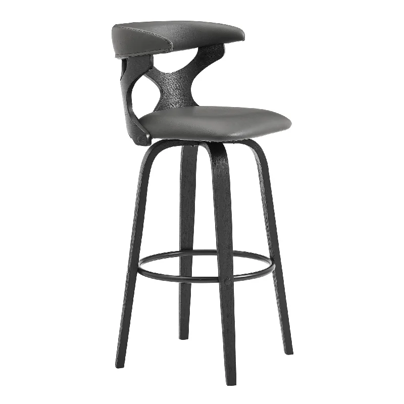 36" Swivel Counter Height Bar Chair - Gray / Black