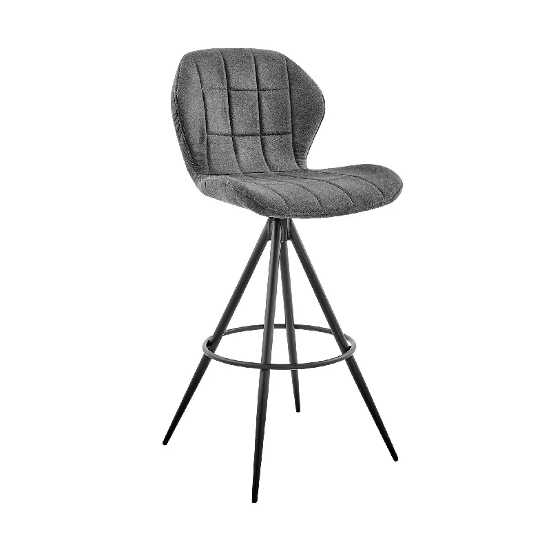 39" Iron Bar Height Bar Chair - Charcoal / Black