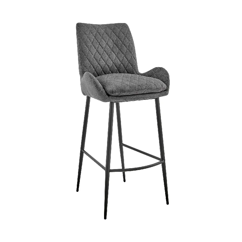 43" Iron Bar Height Bar Chair - Charcoal / Black