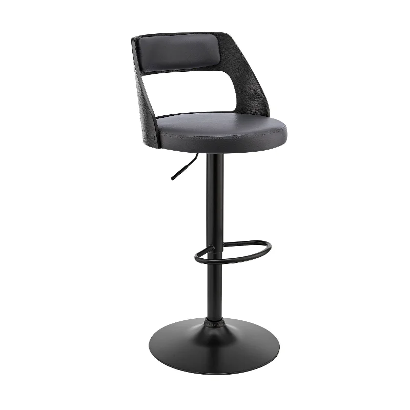 43" Swivel Adjustable Height Bar Chair - Gray / Black