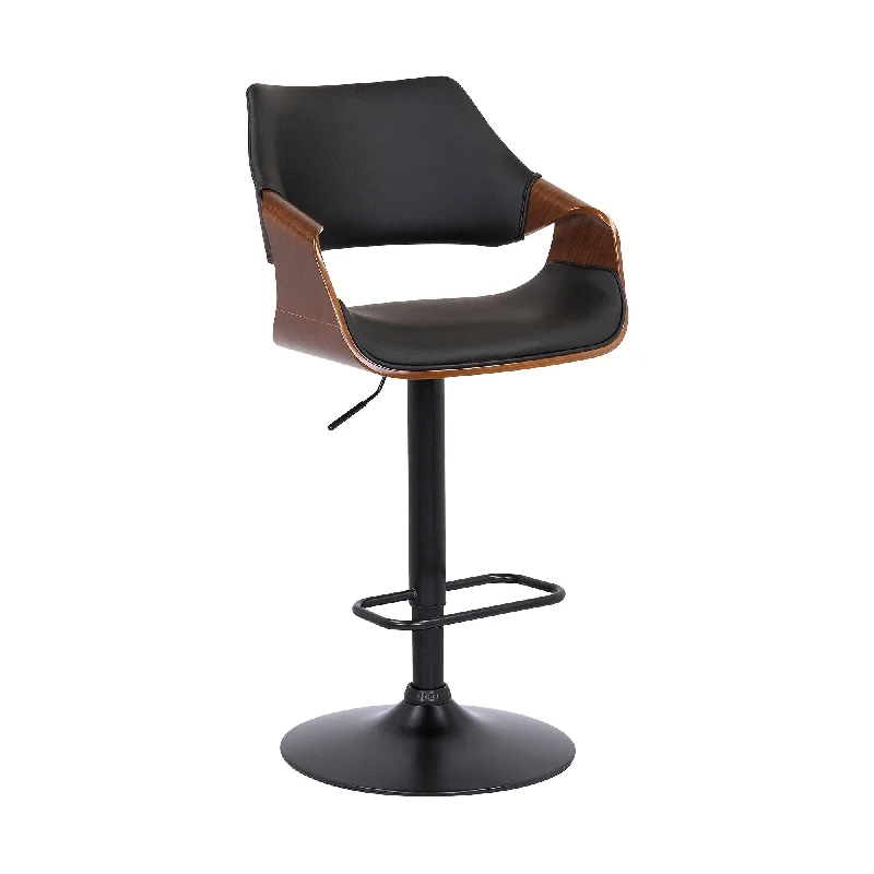 45" Swivel Adjustable Height Bar Chair - Black